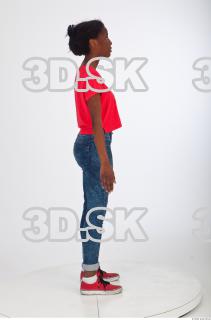 Whole body blue jeans red tshirt reference of Carrie 0007